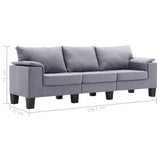 NNEVL 3-Seater Sofa Light Grey Fabric