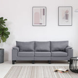 NNEVL 3-Seater Sofa Light Grey Fabric