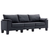 NNEVL 3-Seater Sofa Dark Grey Fabric