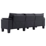 NNEVL 3-Seater Sofa Dark Grey Fabric