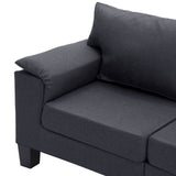 NNEVL 3-Seater Sofa Dark Grey Fabric