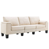 NNEVL 3-Seater Sofa Cream Fabric