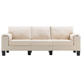 NNEVL 3-Seater Sofa Cream Fabric