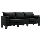 NNEVL 3-Seater Sofa Black Fabric
