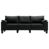 NNEVL 3-Seater Sofa Black Fabric
