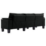 NNEVL 3-Seater Sofa Black Fabric