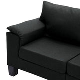 NNEVL 3-Seater Sofa Black Fabric