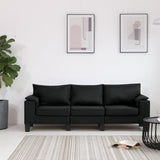 NNEVL 3-Seater Sofa Black Fabric