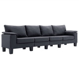 NNEVL 4-Seater Sofa Dark Grey Fabric