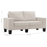 NNEVL 2-Seater Sofa Cream Fabric