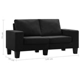 NNEVL 2-Seater Sofa Black Fabric
