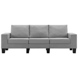 NNEVL 3-Seater Sofa Light Grey Fabric