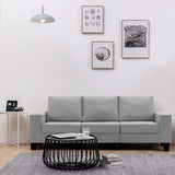 NNEVL 3-Seater Sofa Light Grey Fabric