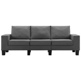 NNEVL 3-Seater Sofa Dark Grey Fabric