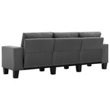 NNEVL 3-Seater Sofa Dark Grey Fabric