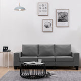 NNEVL 3-Seater Sofa Dark Grey Fabric