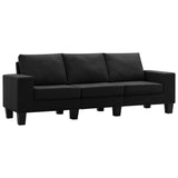 NNEVL 3-Seater Sofa Black Fabric