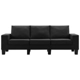 NNEVL 3-Seater Sofa Black Fabric