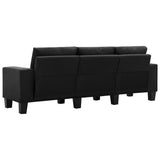 NNEVL 3-Seater Sofa Black Fabric