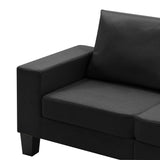 NNEVL 3-Seater Sofa Black Fabric