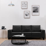 NNEVL 3-Seater Sofa Black Fabric