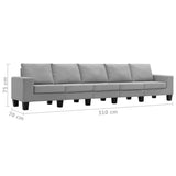NNEVL 5-Seater Sofa Light Grey Fabric
