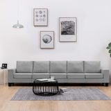 NNEVL 5-Seater Sofa Light Grey Fabric