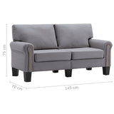 NNEVL 2-Seater Sofa Light Grey Fabric