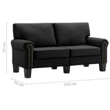 NNEVL 2-Seater Sofa Black Fabric