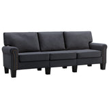 NNEVL 3-Seater Sofa Dark Grey Fabric