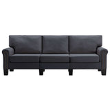 NNEVL 3-Seater Sofa Dark Grey Fabric