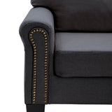 NNEVL 3-Seater Sofa Dark Grey Fabric