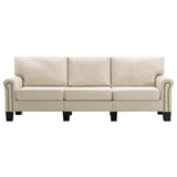 NNEVL 3-Seater Sofa Cream Fabric