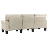NNEVL 3-Seater Sofa Cream Fabric