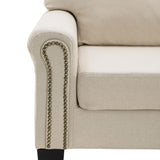 NNEVL 3-Seater Sofa Cream Fabric