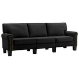 NNEVL 3-Seater Sofa Black Fabric