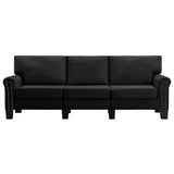 NNEVL 3-Seater Sofa Black Fabric