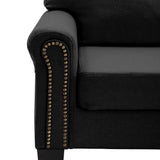 NNEVL 3-Seater Sofa Black Fabric