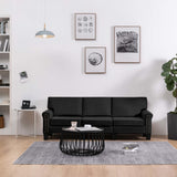 NNEVL 3-Seater Sofa Black Fabric