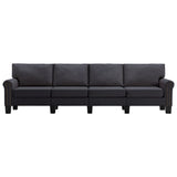 NNEVL 4-Seater Sofa Dark Grey Fabric