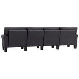 NNEVL 4-Seater Sofa Dark Grey Fabric