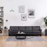 NNEVL 4-Seater Sofa Dark Grey Fabric