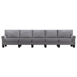 NNEVL 5-Seater Sofa Light Grey Fabric