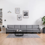 NNEVL 5-Seater Sofa Light Grey Fabric
