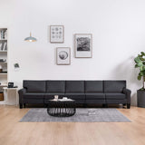 NNEVL 5-Seater Sofa Dark Grey Fabric