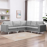 NNEVL 5 Piece Sofa Set Fabric Light Grey