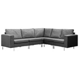NNEVL 5 Piece Sofa Set Fabric Dark Grey