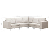 NNEVL 5 Piece Sofa Set Fabric Cream
