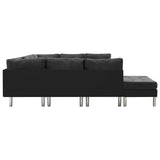 NNEVL Sectional Sofa Faux Leather Black