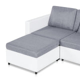 NNEVL 4-Seater Pull-out Sofa Bed Faux Leather White